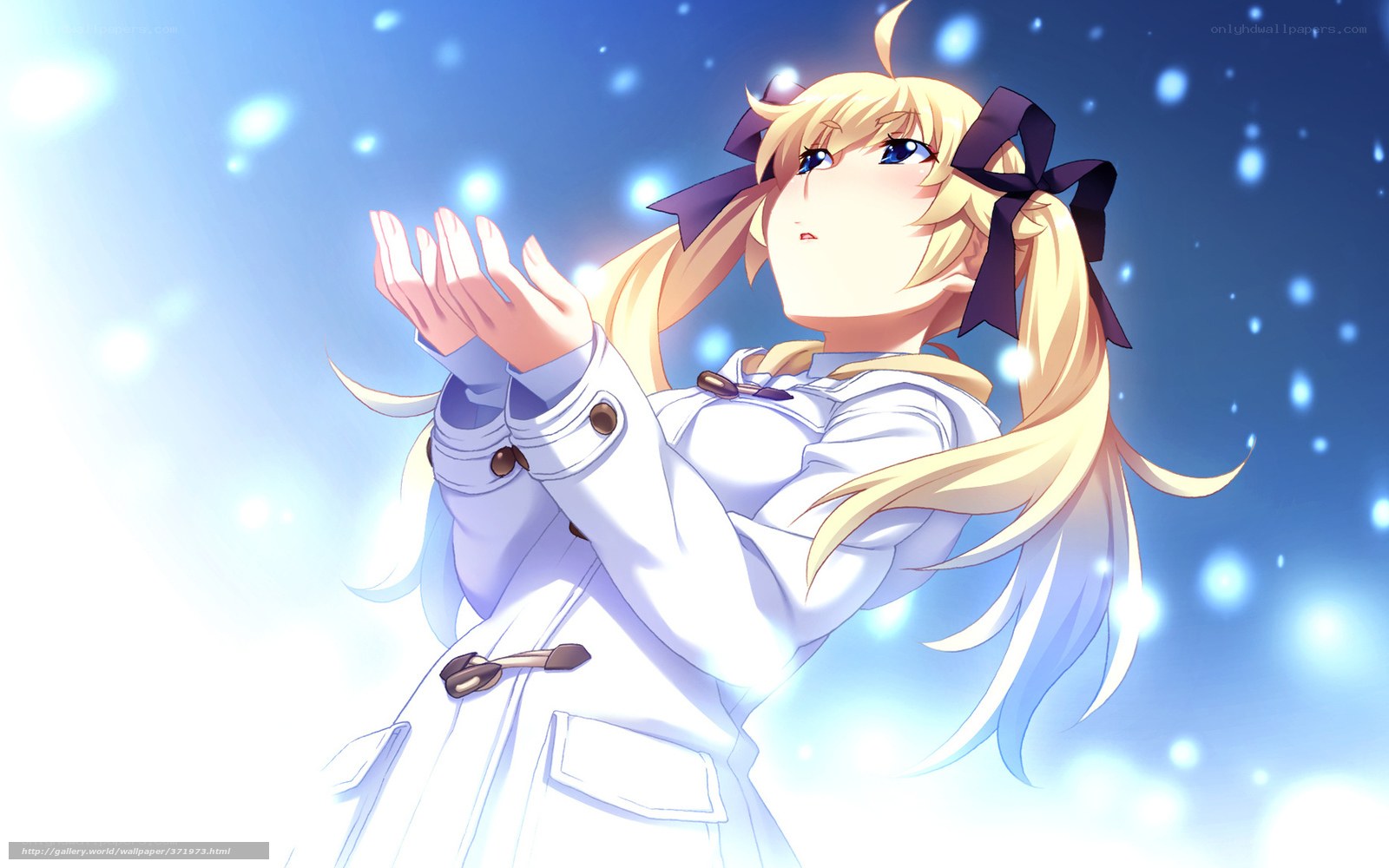 blonde girl in white coat