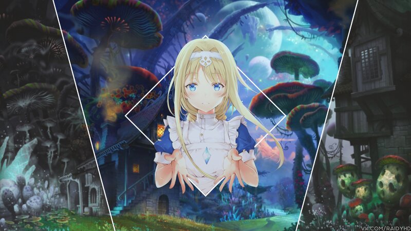 Blonde Girl in White Dress — Blue, Dreamy