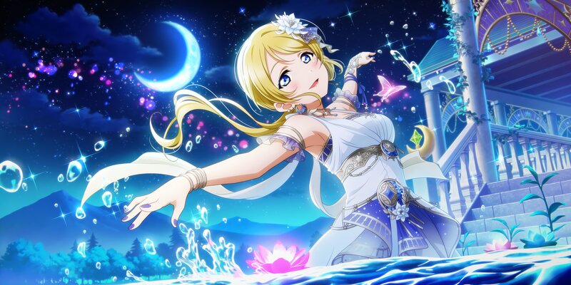 Blonde Girl in White Dress — Blue, Magical