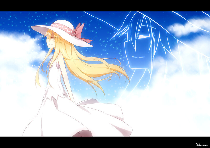 Blonde Girl in White Dress — Blue, Serene, Night