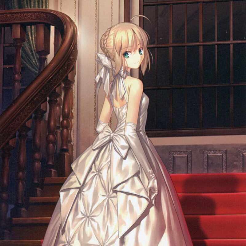 Blonde Girl in White Dress — Calm, Anime