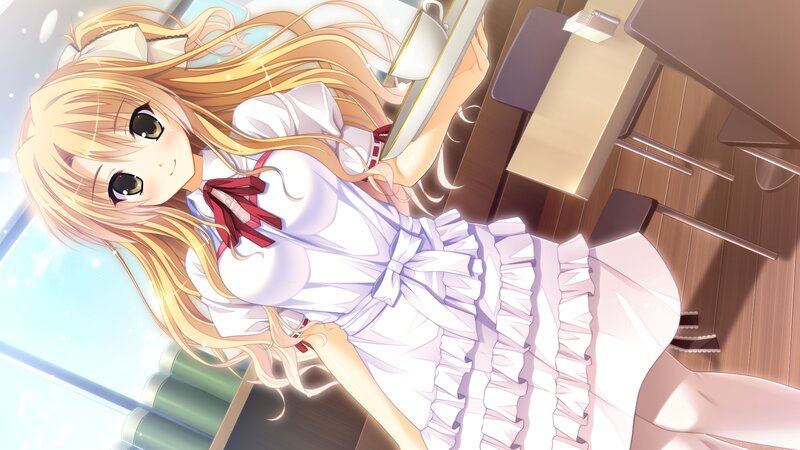 Blonde Girl in White Dress — Calm, Morning