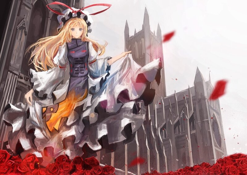 Blonde Girl in White Dress — Dramatic, Anime, Castle