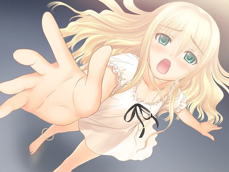 Blonde Girl in White Dress — Dramatic, Anime