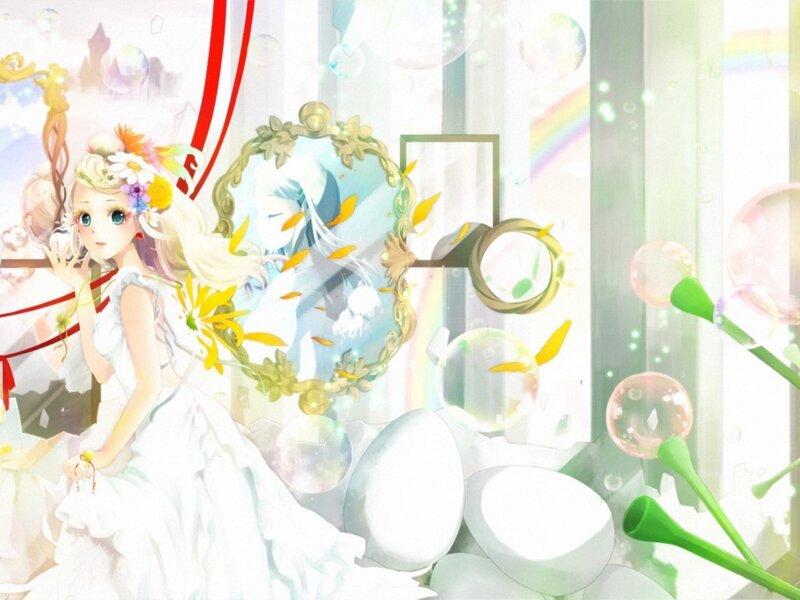 Blonde Girl in White Dress — Dreamy, Anime