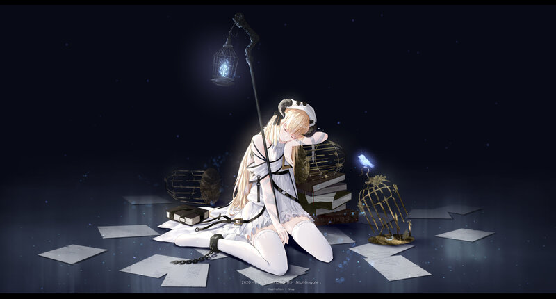 Blonde Girl in White Dress — Melancholic