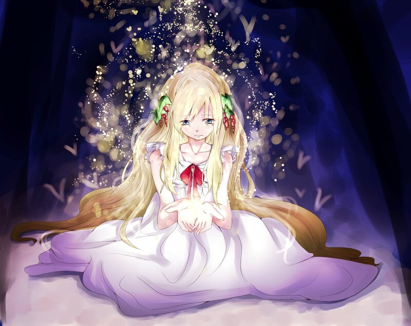 Blonde Girl in White Dress — Serene, Night