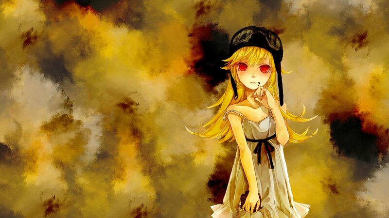 Blonde Girl in White Dress — Yellow, Dramatic