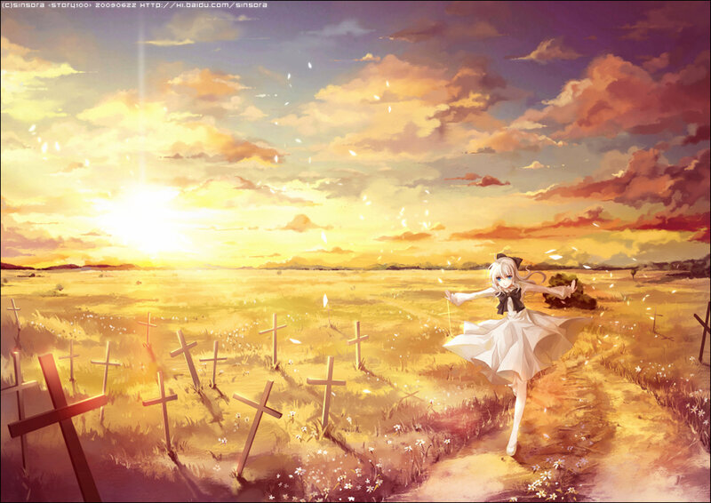 Blonde Girl in White Dress — Yellow
