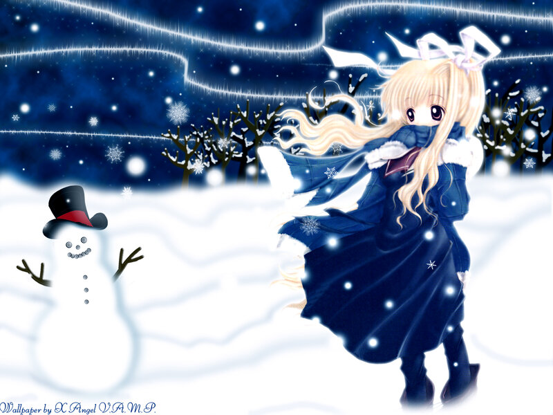 Blonde Girl in Winter — Blue