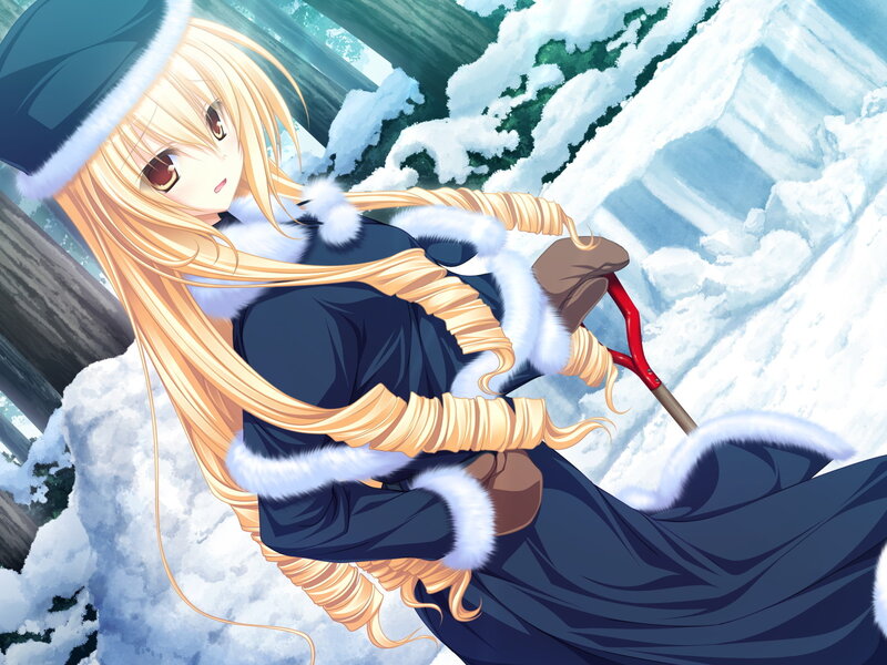 Blonde girl in winter coat