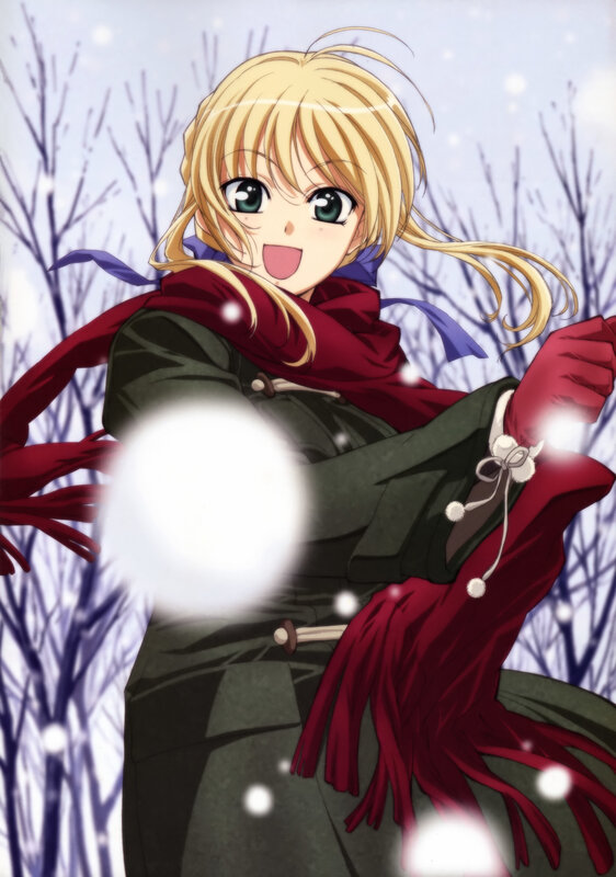 blonde girl in winter scarf
