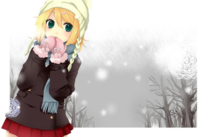 Blonde Girl in Winter — White, Cold