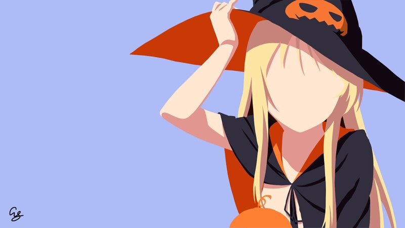 Blonde Girl in Witch Costume — Blue