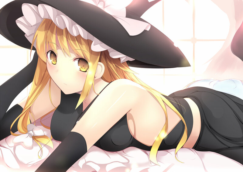 Blonde Girl in Witch Hat — Black