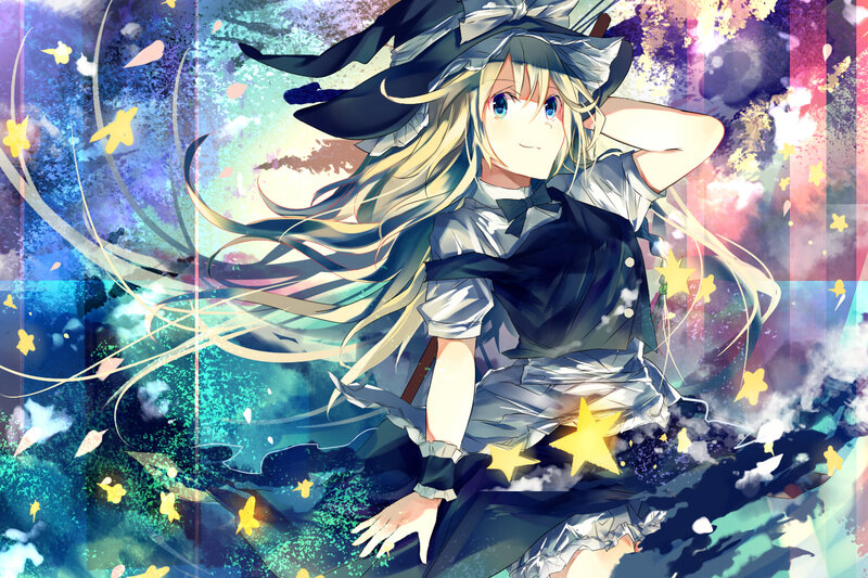 Blonde Girl in Witch Hat — Blue, Magical
