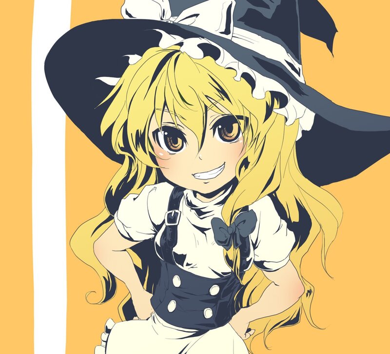 Blonde Girl in Witch Hat — Yellow, Cheerful