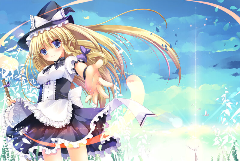 Blonde Girl in Witch Outfit — Blue