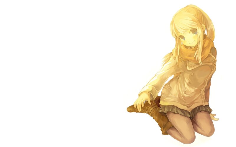 blonde girl in yellow coat