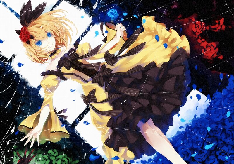 Blonde Girl in Yellow Dress — Dramatic, Night