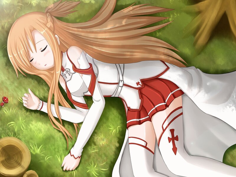 Blonde Girl Lying Down — Green