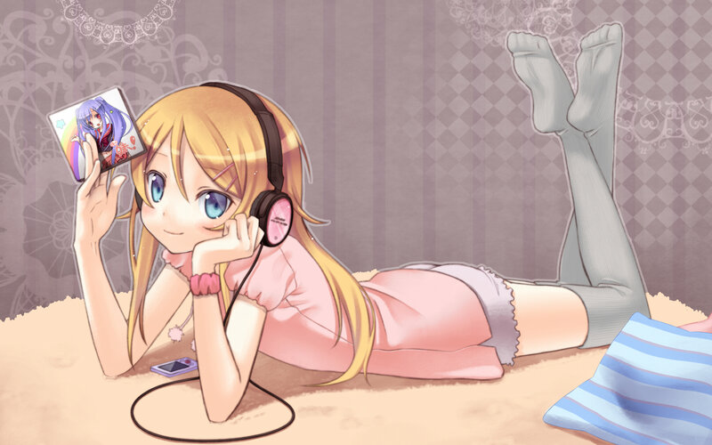 Blonde Girl Lying Down — Pink