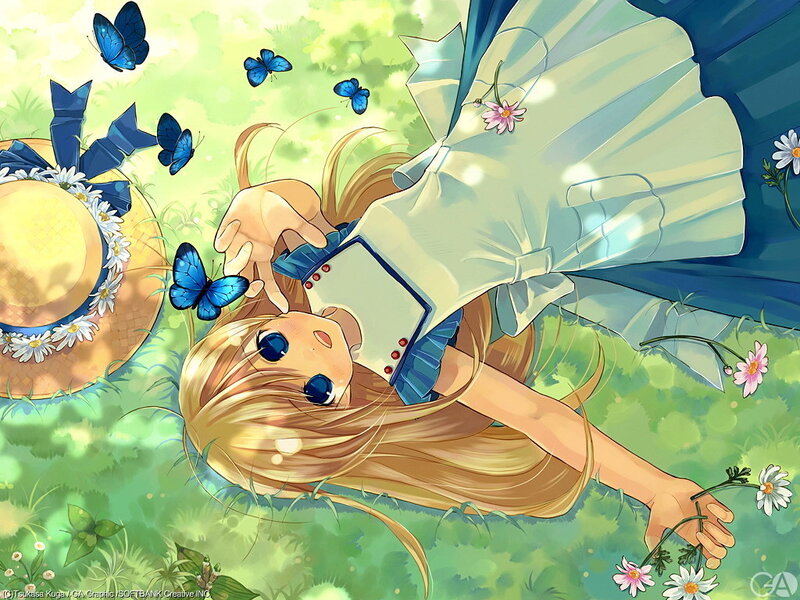Blonde Girl Lying in Grass
