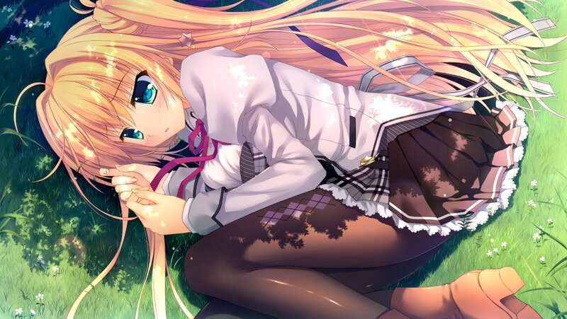 Blonde Girl Lying on Grass — Green, Serene