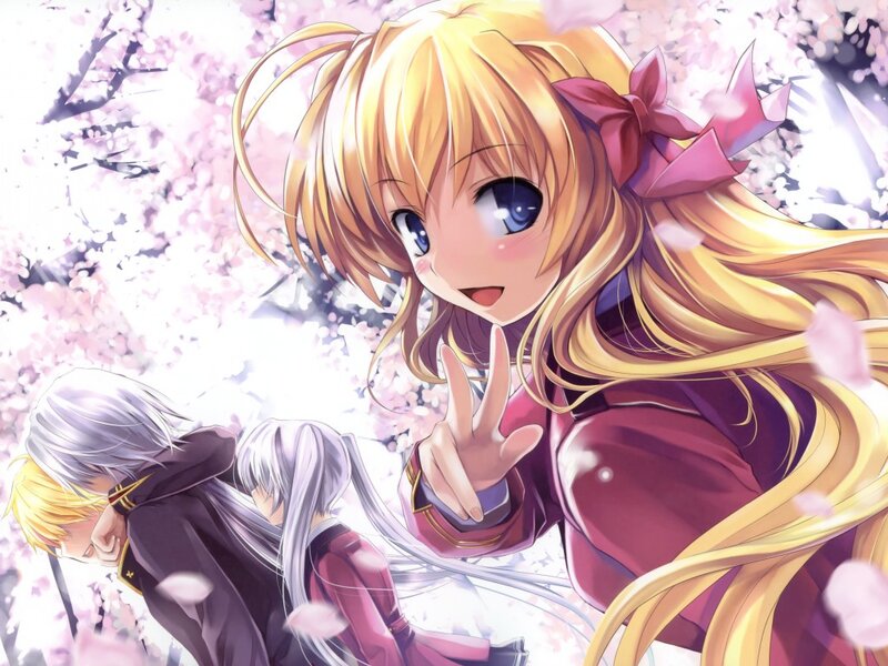 Blonde Girl Making Peace Sign — Pink, Cheerful, Spring