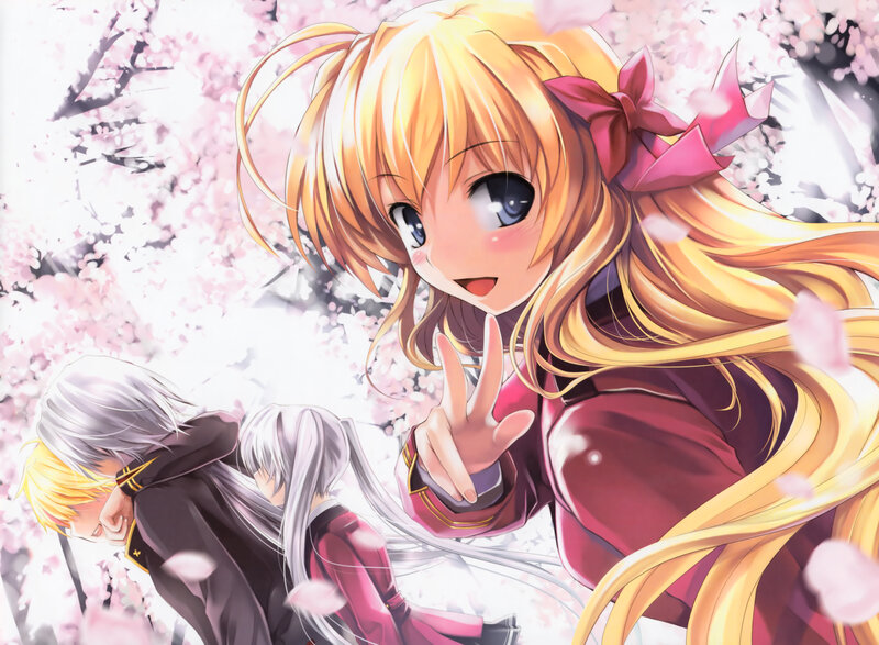 Blonde Girl Making Peace Sign