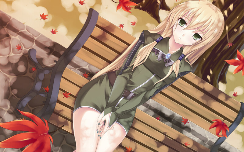 Blonde Girl on Bench