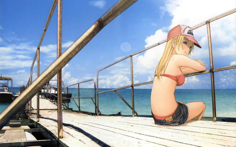 Blonde Girl on Dock