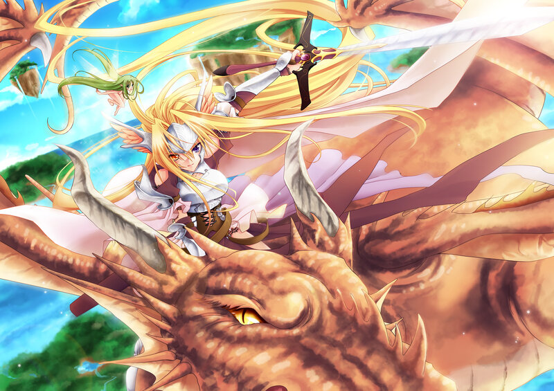 Blonde Girl on Dragon