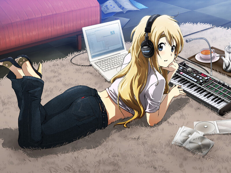 Blonde Girl on Floor — Yellow