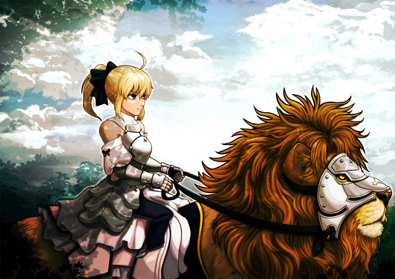 Blonde Girl on Lion