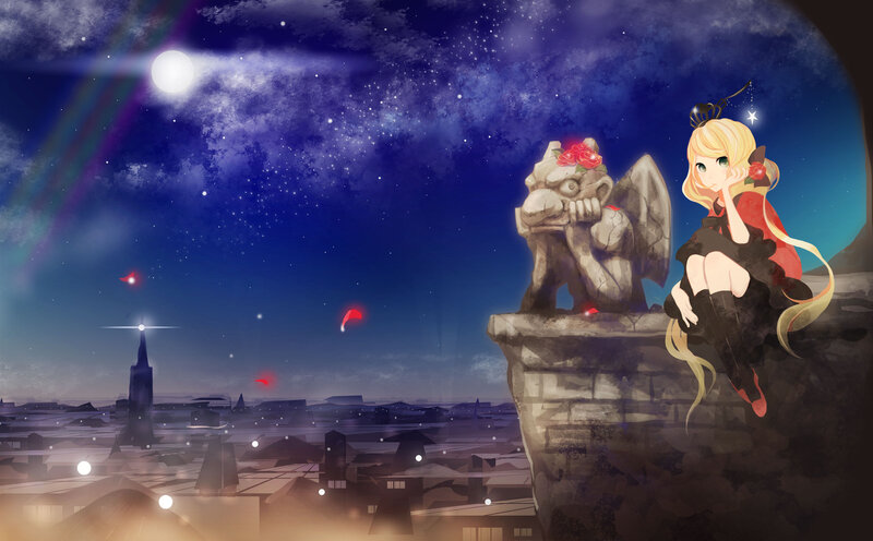 Blonde Girl on Rooftop