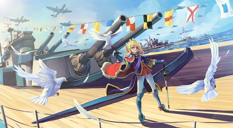 Blonde Girl on Ship Deck
