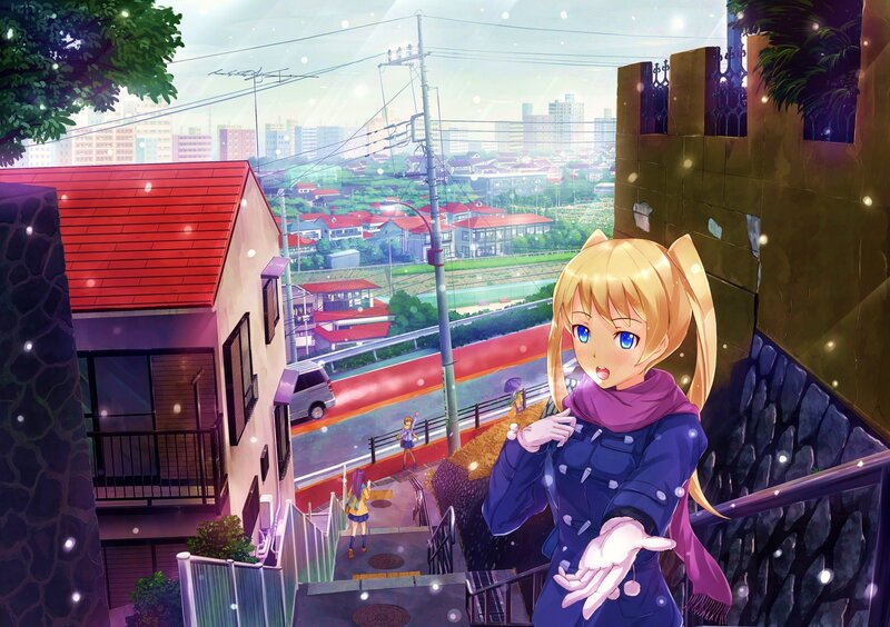 Blonde Girl on Stairs