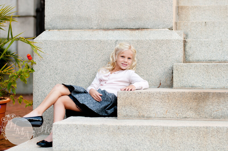 Blonde Girl on Steps