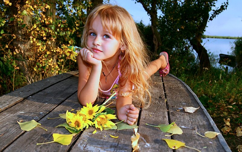 Blonde Girl on Table