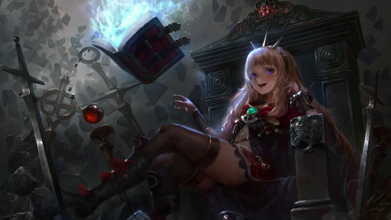 Blonde Girl on Throne