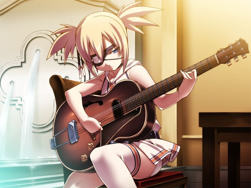 Blonde Girl Playing Guitar