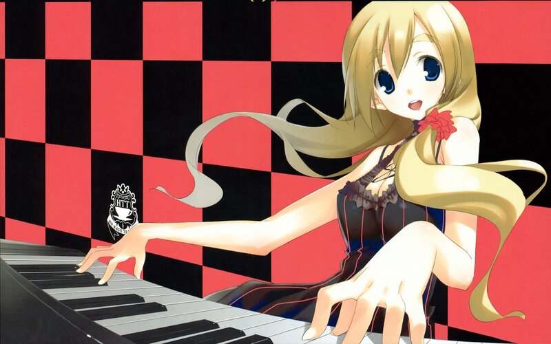 Blonde Girl Playing Piano
