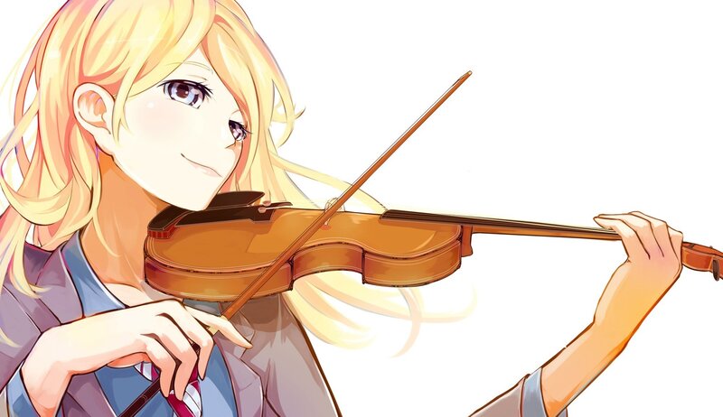 Blonde Girl Playing Violin — Yellow, Calm