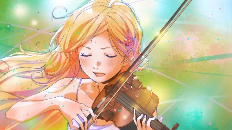 Blonde Girl Playing Violin — Yellow, Serene
