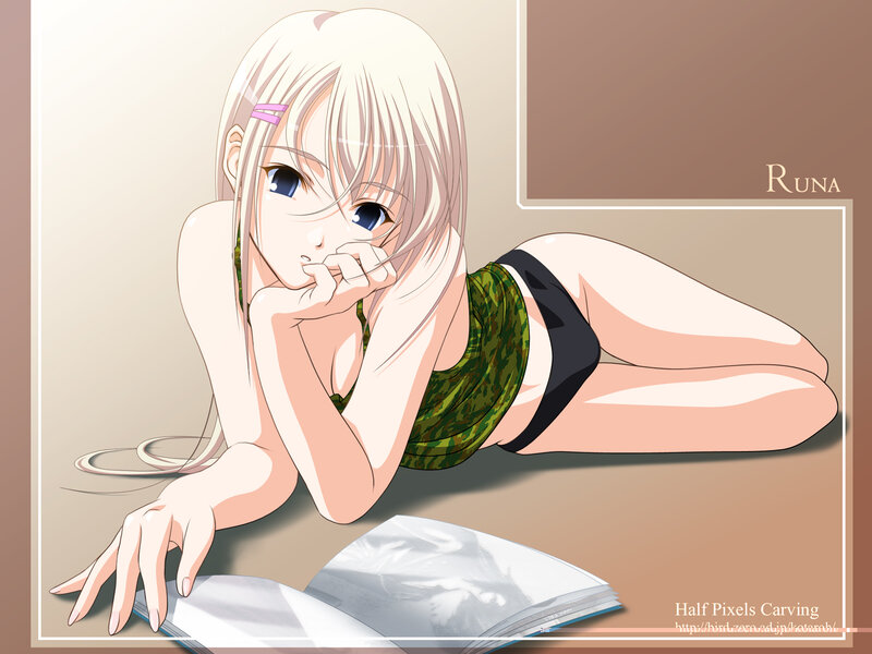 Blonde girl reading book