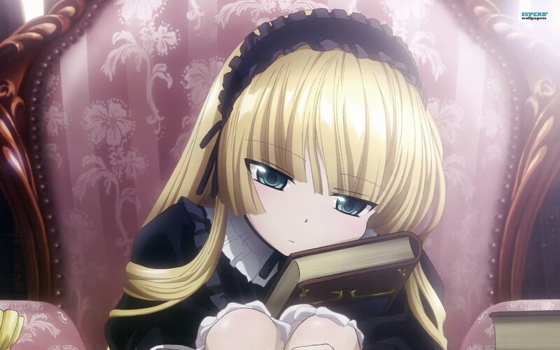 Blonde Girl Reading Book — Pink, Calm