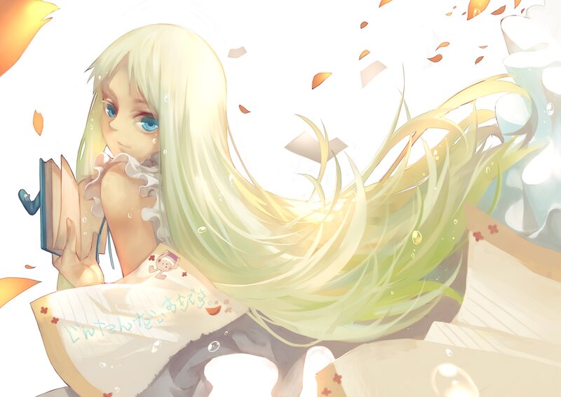 Blonde Girl Reading Book — White