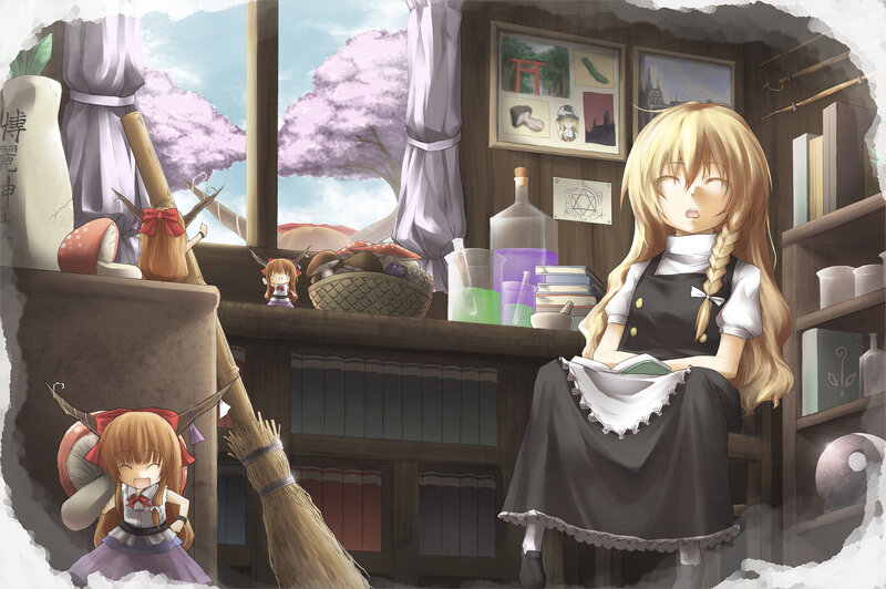 Blonde girl reading in a cozy room