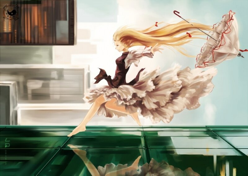 Blonde Girl Running